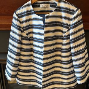 Kasper Plus Size Women’s Textured Stripe Jacket - 2X